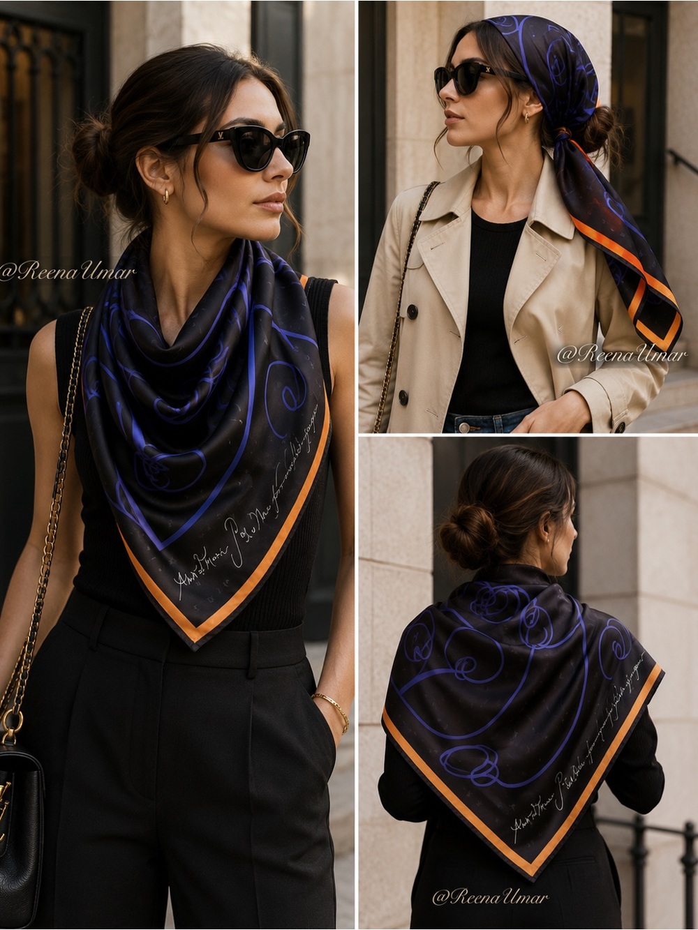 100% Silk Abstract Swirl Square Scarf Hand Rolled Hem 34” x 34” NWT